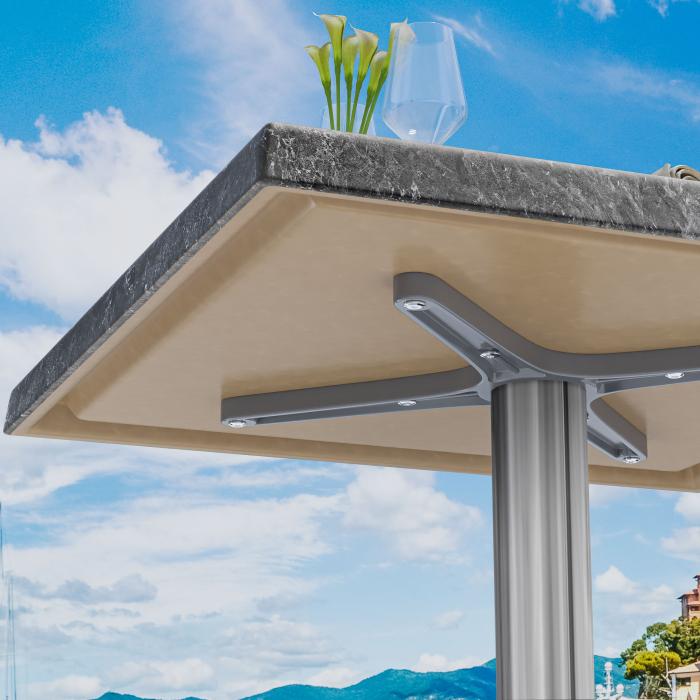 WTG | Werrzalit loungebord | B:D:H 60 x 60 x 37 cm | Stein / Aluminium | Ekstra vekt WTG | Werrzalit loungebord | B:D:H 60 x 60 x 37 cm | Stein / Aluminium | Ekstra vekt