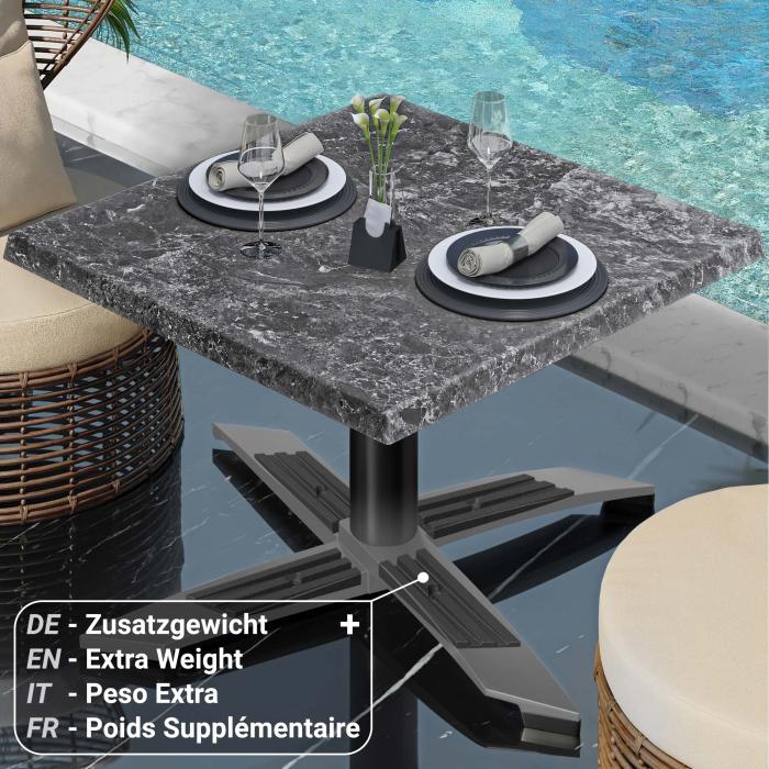 WTG | Werrzalit loungebord | B:D:H 60 x 60 x 37 cm | Stein / Svart | Ekstra vekt WTG | Werrzalit loungebord | B:D:H 60 x 60 x 37 cm | Stein / Svart | Ekstra vekt