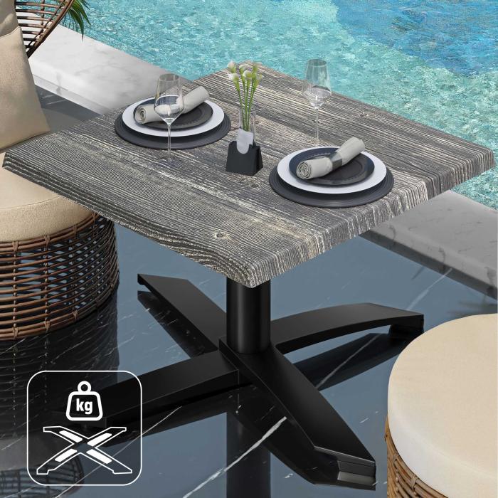 WTG | Werzalit Lounge Table | B: T: H:  60 x 60 x 37 cm | Rustic pine / Black | Additional weight