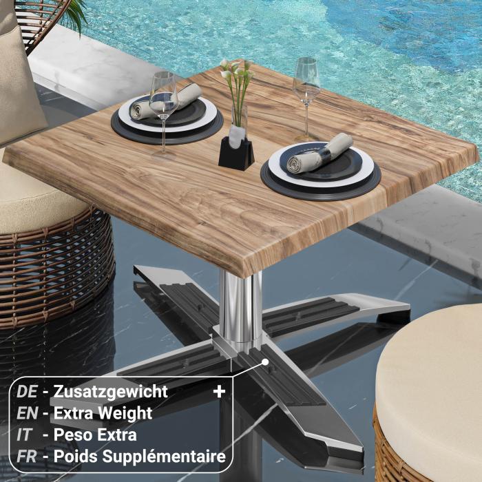 WTG | Werrzalit loungebord | B:D:H 60 x 60 x 37 cm | Sheesham / Aluminium | Ekstra vekt WTG | Werrzalit loungebord | B:D:H 60 x 60 x 37 cm | Sheesham / Aluminium | Ekstra vekt