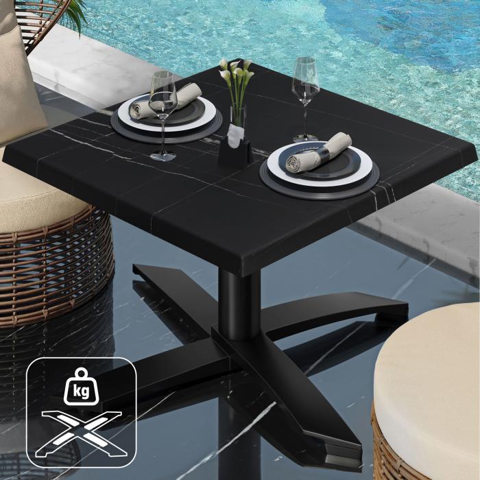 WTG | Werrzalit loungebord | B:D:H  60 x 60 x 37 cm | Svart marmor / Svart | Ekstra vekt