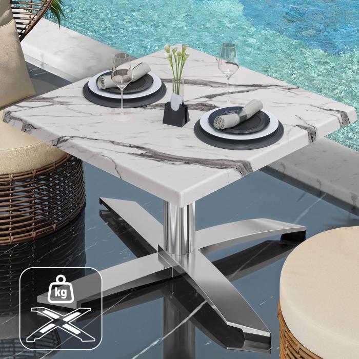 WTG | Werrzalit loungebord | B:D:H 60 x 60 x 37 cm | Hvit marmor / Aluminium | Ekstra vekt WTG | Werrzalit loungebord | B:D:H 60 x 60 x 37 cm | Hvit marmor / Aluminium | Ekstra vekt