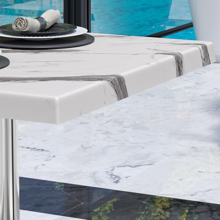 WTG | Werrzalit loungebord | B:D:H 60 x 60 x 37 cm | Hvit marmor / Aluminium | Ekstra vekt WTG | Werrzalit loungebord | B:D:H 60 x 60 x 37 cm | Hvit marmor / Aluminium | Ekstra vekt