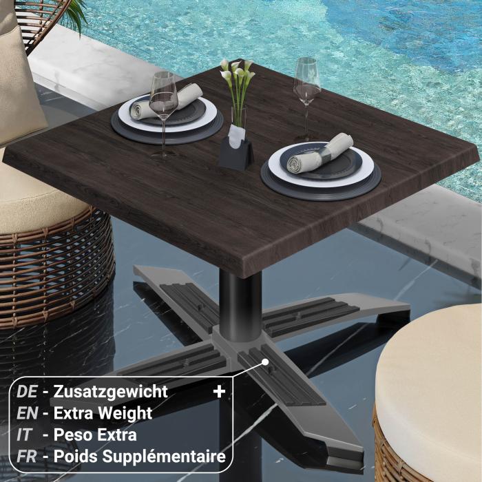 WTG | Table basse Werzalit | L:P:H 70 x 70 x 37 cm | Wengé / Noir | Poids supplémentaire WTG | Table basse Werzalit | L:P:H 70 x 70 x 37 cm | Wengé / Noir | Poids supplémentaire
