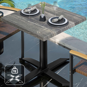 WTG | 31257 | An: Pr: Al: 60 x 60 x 75,5 cm | Pino rústico / negro | Cuadrado | Peso adicional