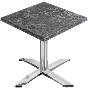 WTG | 31257 | B: D: H: 70 x 70 x 75,5 cm | Sten / Aluminium | Firkantet