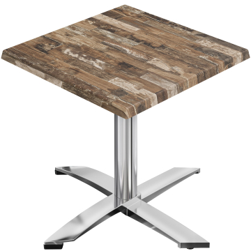 WTG | 31257 | B: D: H: 70 x 70 x 75,5 cm | Vintage gammel / aluminium | Firkantet