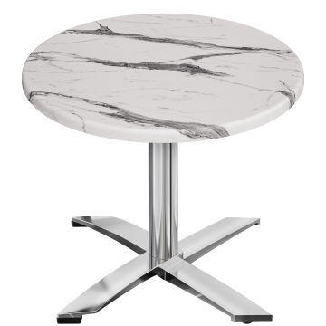 WTG | 31257 | Ø:H 60 x 75,5 cm | Hvid marmor / aluminium | Rund | Sammenfoldelig + ekstra vægt