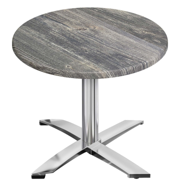WTG | 31257 | Ø:H 60 x 75,5 cm | Rustikk furu/aluminium | Rundt | Sammenleggbar + tilleggsvekt