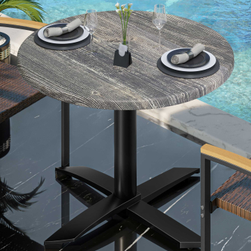 WTG | 31257 | Ø:H 70 x 75,5 cm | Pin rustique / noir | Rond