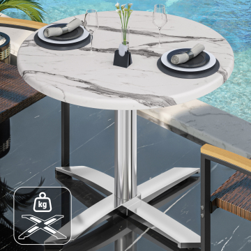 WTG | 31257 | Ø:H 70 x 75,5 cm | Wit marmer / aluminium | Rond | Extra gewicht