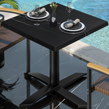 WTG | 31257 | L: P: A: 60 x 60 x 75,5 cm | Marmo nero / Nero | Quadrato