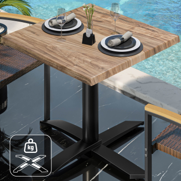 WTG | 31257 | L: P: A: 60 x 60 x 75,5 cm | Sheesham / Nero | Quadrato | Peso aggiuntivo