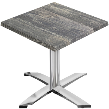 WTG | 31257 | L: P: A: 70 x 70 x 75,5 cm | Pino rustico / alluminio | Quadrato