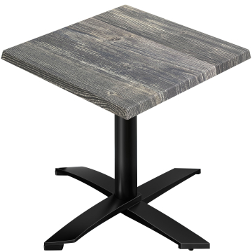 WTG | 31257 | L : P : H : 60 x 60 x 75,5 cm | Pin rustique / noir | Carré