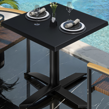 WTG | Bistro Außen Tisch | B: T: H:  60 x 60 x 75,5 cm | Schwarz  / Schwarz | Quadratisch