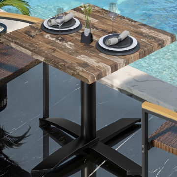 WTG | Bistro Außen Tisch | B: T: H:  70 x 70 x 75,5 cm | Vintage Old / Schwarz | Quadratisch
