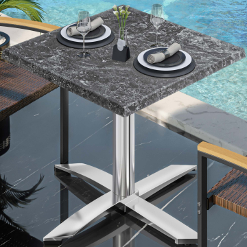 WTG | 31257 | An: Pr: Al: 70 x 70 x 75,5 cm | Rocas / Aluminio | Cuadrado