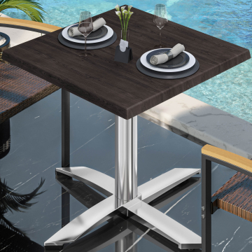 WTG | 31257 | An:Pr:Al 70 x 70 x 75,5 cm | Wengé / Aluminio | Cuadrado
