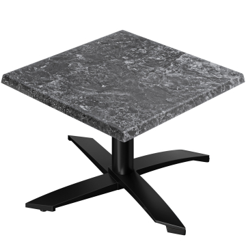 WTG | Jamaika Loungetisch | B: T: H:  60 x 60 x 37 cm | Felsen / Schwarz | Klappbar | Zusatzgewicht