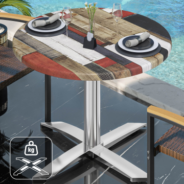 WTG | Werzalit Bistro Table | Ø:H 60 x 73 cm | Vintage Coloured / Aluminium | Dodatkowa waga