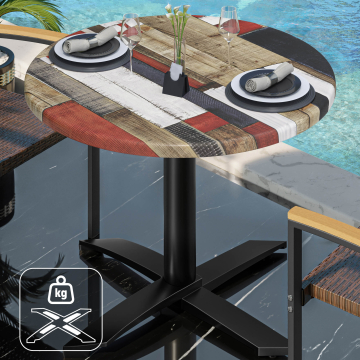 WTG | Werzalit Bistro Table | Ø:H 60 x 73 cm | Vintage Coloured / Black | Dodatkowa waga