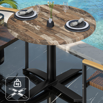 WTG | Werzalit Bistro Table | Ø:H 60 x 73 cm | Vintage Old / Black | Dodatkowa waga