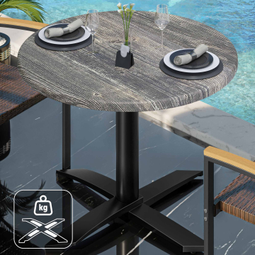 WTG | Werzalit Bistro Table | Ø:H 70 x 73 cm | Rustic Pine / Black | Dodatkowa waga