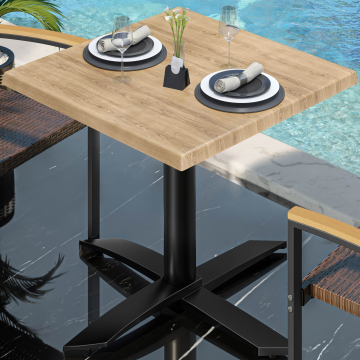 WTG | Werzalit Bistro Table | W: D: H: 60 x 60 x 73 cm | Dąb / Czarny