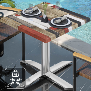 WTG | Werzalit Bistro Table | W: D: H: 60 x 60 x 73 cm | Vintage Coloured / Aluminium | Dodatkowa waga