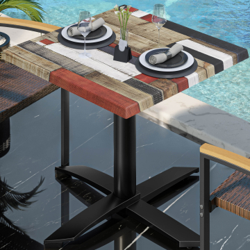 WTG | Werzalit Bistro Table | W: D: H: 60 x 60 x 73 cm | Vintage Coloured / Black