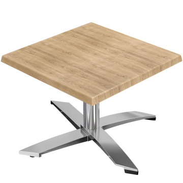WTG | Werzalit Lounge Table | B: T: H:  60 x 60 x 37 cm | Oak / Aluminium | Foldable | Additional weight