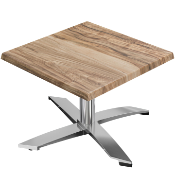 WTG | Werzalit Lounge Table | B: T: H:  60 x 60 x 37 cm | Sheesham / Aluminium | Additional weight