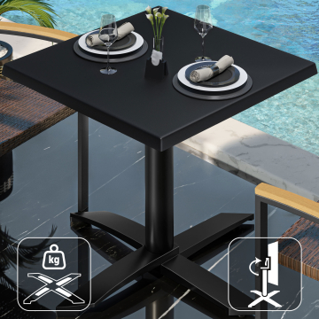 WTG | Werzalit Lounge Table | W: D: H: 60 x 60 x 73 cm | Black / Czarny | Składany | Dodatkowa waga