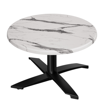 WTG | Jamaika Tavolino | Ø：H 60 x 37 cm | Marmo bianco / Nero | Peso aggiuntivo