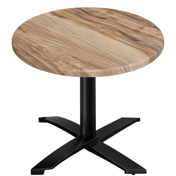 WTG | Bistro Außen Tisch | Ø:H 70 x 75,5 cm | Sheesham / Schwarz | Rund | Zusatzgewicht