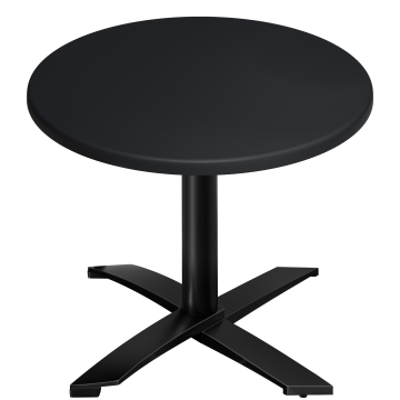 WTG | Bistro Außen Tisch | Ø:H 70 x 75,5 cm | Schwarz  / Schwarz | Rund | Zusatzgewicht