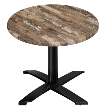 WTG | Bistro Außen Tisch | Ø:H 70 x 75,5 cm | Vintage Old / Schwarz | Rund | Zusatzgewicht