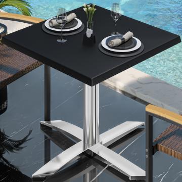 WTG | 31257 | W: D: H: 70 x 70 x 75.5 cm | Black / Aluminium | Square