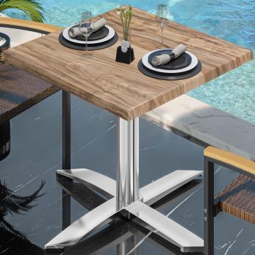 WTG | 31257 | B: D: H: 70 x 70 x 75,5 cm | Sheesham / Aluminium | Fyrkant