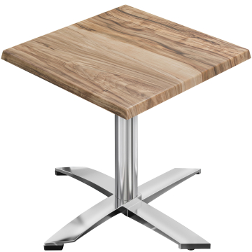 WTG | 31257 | B: D: H: 70 x 70 x 75,5 cm | Sheesham / Aluminium | Fyrkant