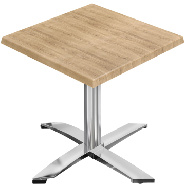 WTG | 31257 | B: D: H: 70 x 70 x 75,5 cm | Eik/aluminium | Torget | Sammenleggbar + tilleggsvekt