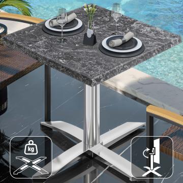 WTG | 31257 | B: D: H: 70 x 70 x 75,5 cm | Stein/Aluminium | Torget | Sammenleggbar + tilleggsvekt