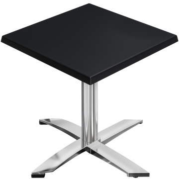 WTG | 31257 | W: D: H: 70 x 70 x 75.5 cm | Black / Aluminium | Square | Foldable + additional weight