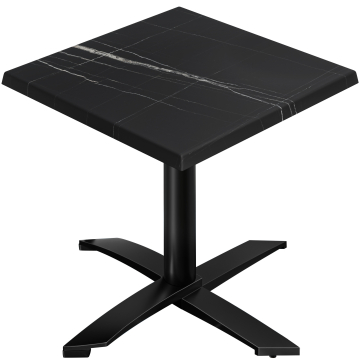 WTG | 31257 | B: D: H: 70 x 70 x 75,5 cm | Svart marmor/svart | Torget | Sammenleggbar + tilleggsvekt