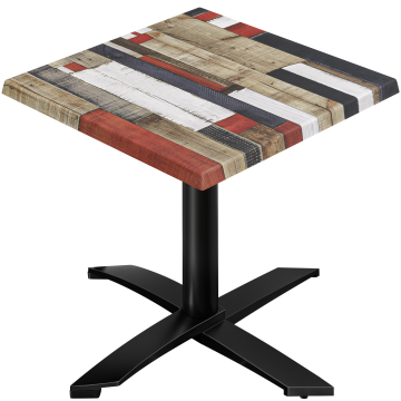 WTG | 31257 | B: D: H: 70 x 70 x 75,5 cm | Vintage fargerik / svart | Torget | Sammenleggbar + tilleggsvekt