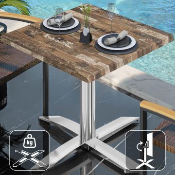 WTG | 31257 | B: D: H: 70 x 70 x 75,5 cm | Vintage gammel / aluminium | Torget | Sammenleggbar + tilleggsvekt