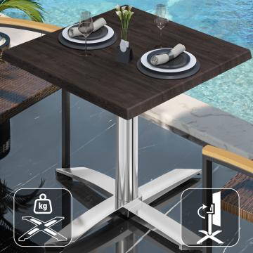 WTG | 31257 | B:D:H 70 x 70 x 75,5 cm | Wenge / aluminium | Torget | Sammenleggbar + tilleggsvekt