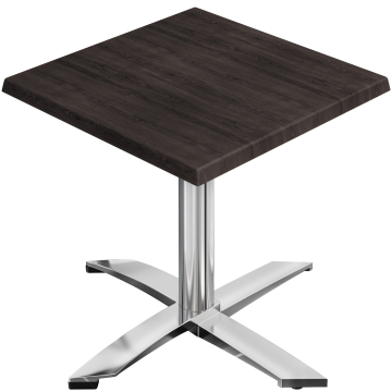 WTG | 31257 | B:D:H 70 x 70 x 75,5 cm | Wenge / aluminium | Torget | Sammenleggbar + tilleggsvekt
