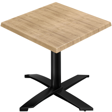 WTG | Bistro Außen Tisch | B: T: H:  70 x 70 x 75,5 cm | Eiche / Schwarz | Quadratisch | Zusatzgewicht